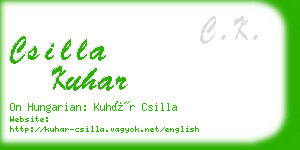 csilla kuhar business card